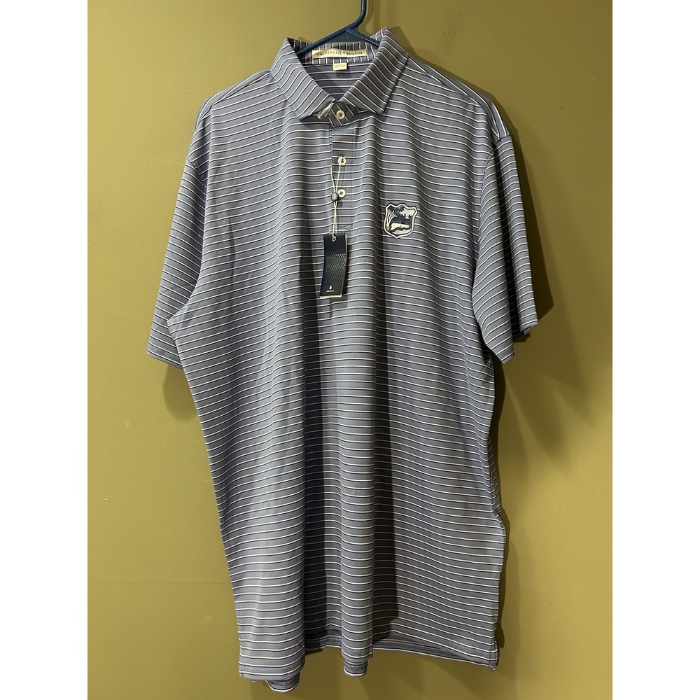 Holderness & Bourne Sutton Noyac Polo Shirt Mens XL Purple Stripe Golf NWT